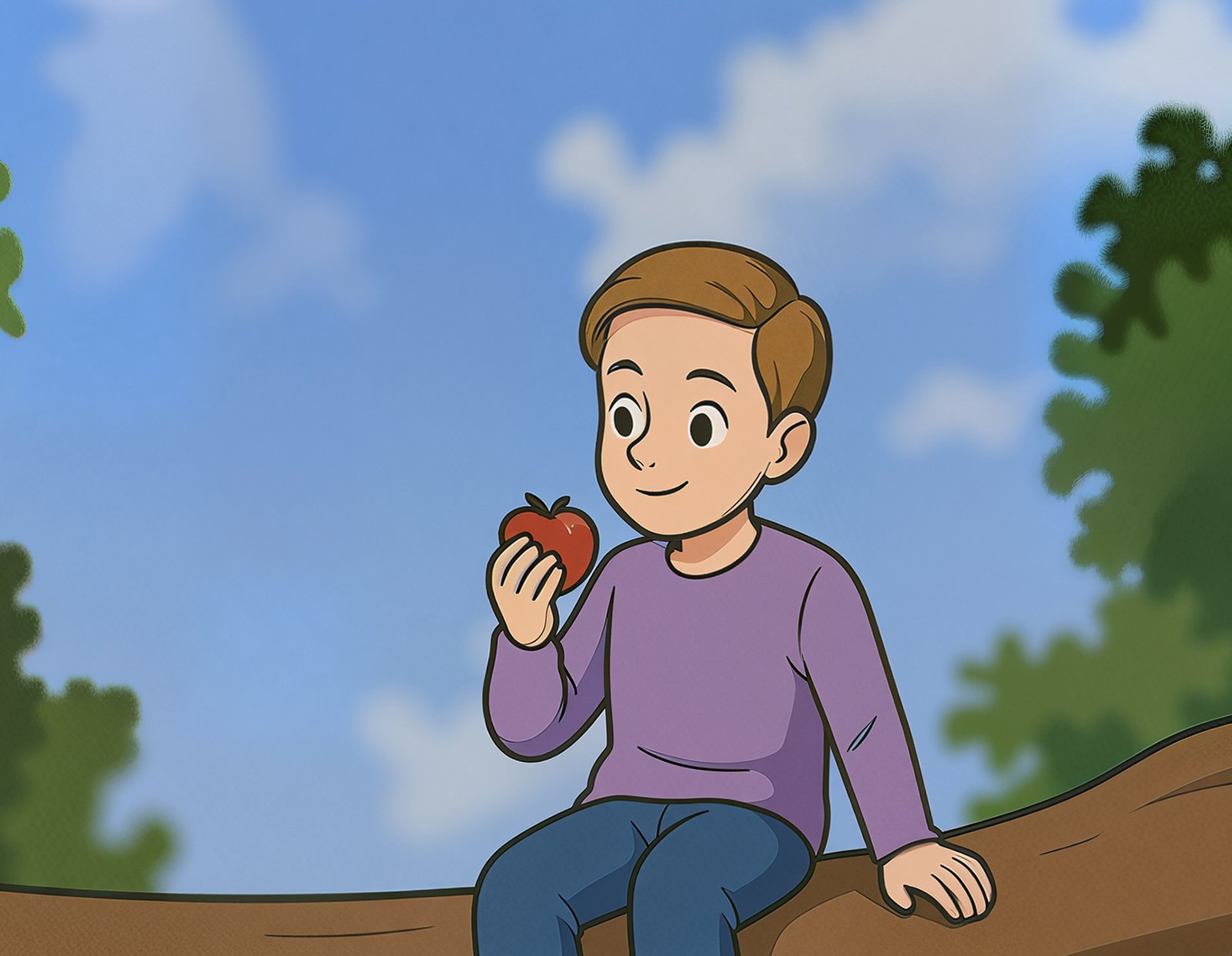 The Boy And The Apple Tree